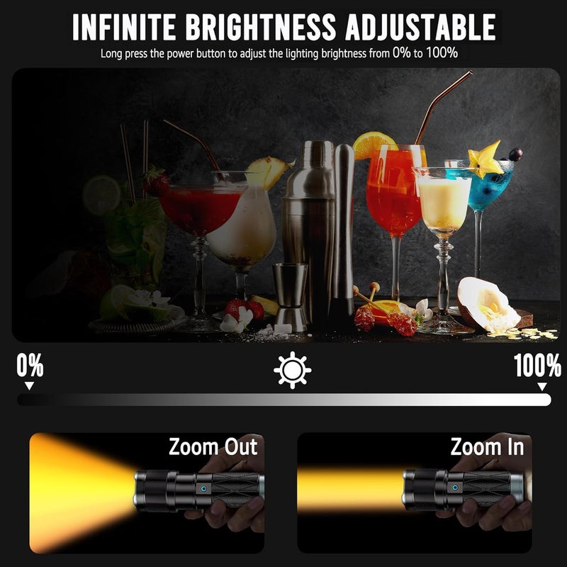 NiceVeedi 4-Color Handheld Photography Lighting Kit with 15 GOBO Filters & Tripod, 6000mAh Rechargeable Photography Flashlight with Diffusion, Zoomable Lighting for Video Recording/Sunset - Image 4